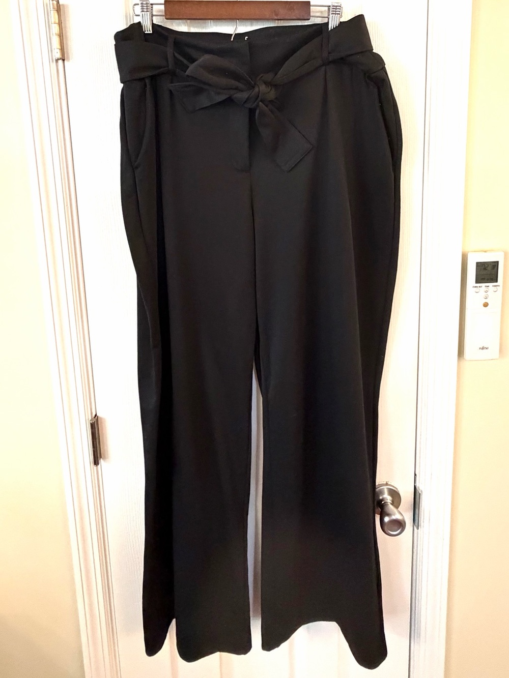 B2G1 FREE Liz Claiborne Black Wide Leg Tie Waist Dress Pants Plus Size 18 - Picture 6 of 11